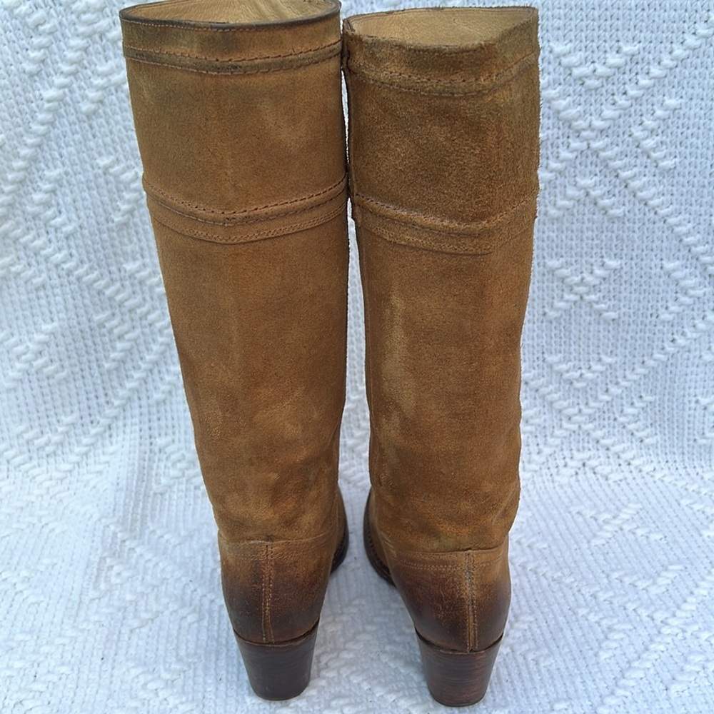Women’s Frye Jane Stitch Oiled Suede Leather Boots sz 8 - Picture 9 of 14